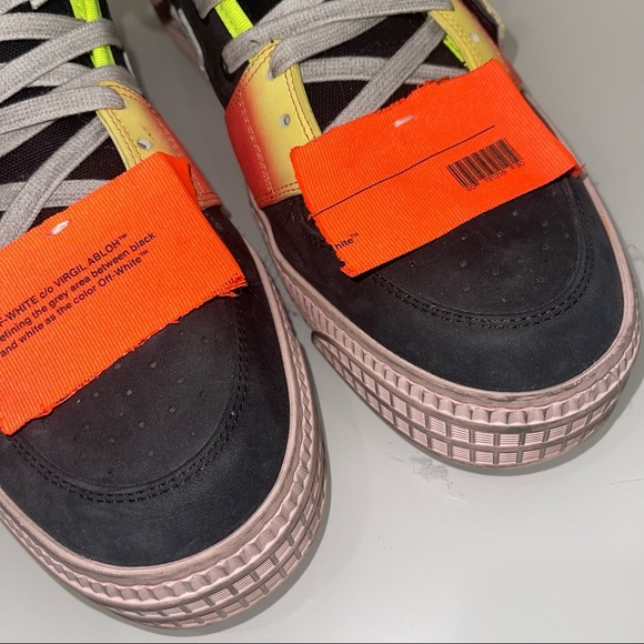 OFF-WHITE MEN HIGH TOP DISTRESSED LOOK SNEAKERS sz 43 - Picture 6 of 9